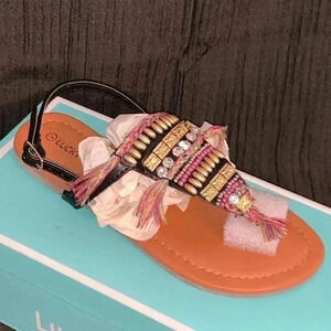 GIRLS LUCKY TOP SANDAL SIZE 2 NIB